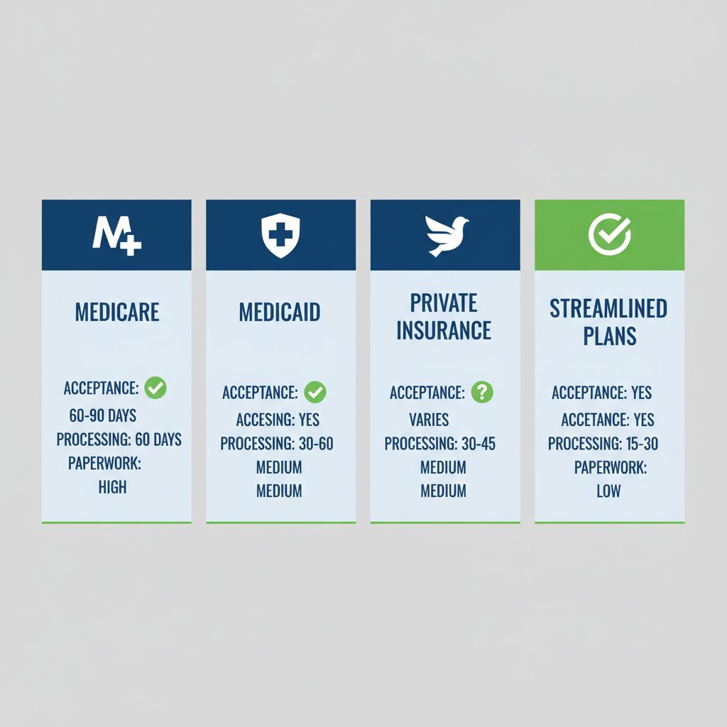 Infographic showing insurance coverage options for pediatric power wheelchairs including Medicaid and private plans